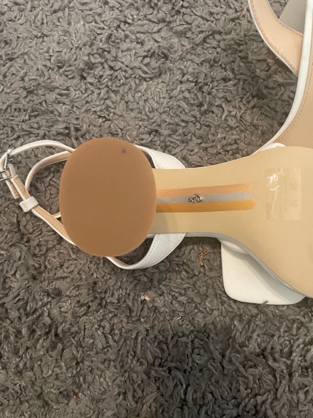 Sam Edelman White Strappy Square-Toe Ankle Strap Heels - Picture 4 of 5